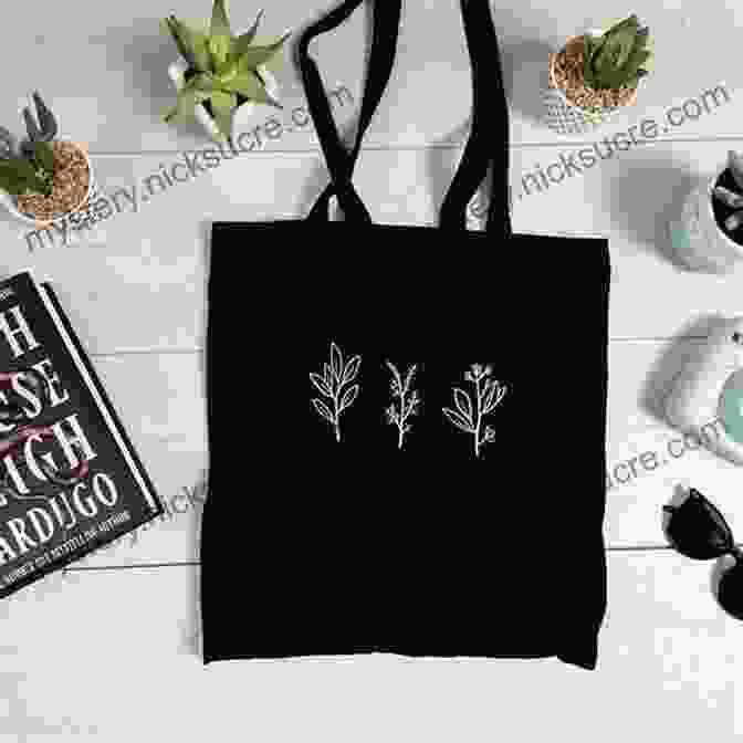 A Natural Canvas Tote Bag With A Black Embroidered Geometric Design Customize Your Clothes: 20 Hand Embroidery Projects To Update Your Wardrobe