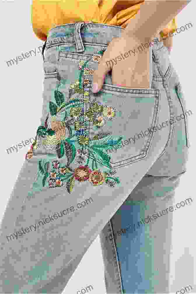 A Pair Of White Pants With A Small Embroidered Floral Design On The Ankles Customize Your Clothes: 20 Hand Embroidery Projects To Update Your Wardrobe
