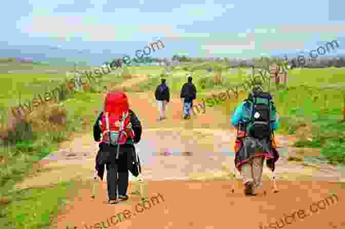 A Photo Of A Group Of Pilgrims Walking Along The Camino De Santiago In Portugal, With A Long Winding Road Ahead Of Them And Rolling Green Hills In The Background. The Camino Portugues: From Lisbon And Porto To Santiago Central Coastal And Spiritual Caminos (International Walking)