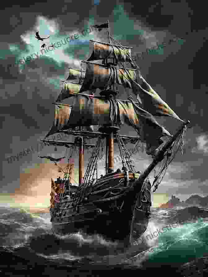 A Pirate Ship Sails Through Rough Seas, Its Sails Billowing In The Fierce Winds, Surrounded By Crashing Waves And Stormy Clouds Daughter Of The Pirate King